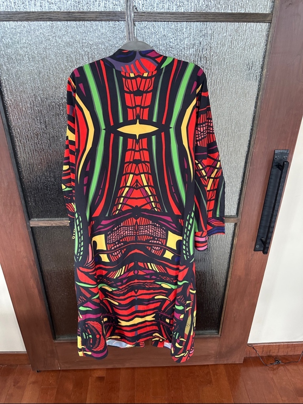 Kahindo Multi Print Kimono size L. Colorful Beach coverup - Picture 11 of 11